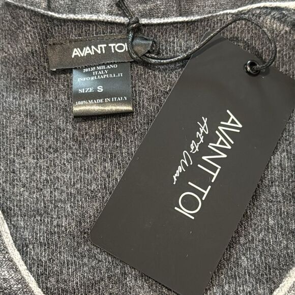 NWT Avant Toi Sloan Soft V-Neck Pullover In Charcoal Husky Small - Picture 11 of 13